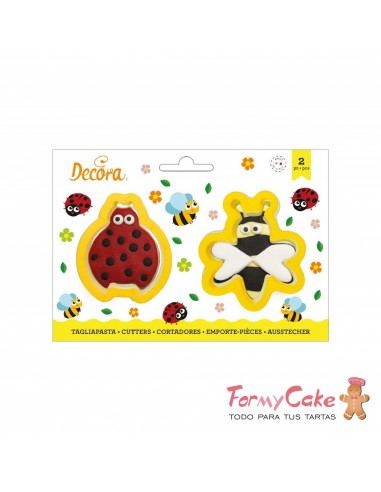 Kit Cortadores Mariquita y Abeja, 2ud. Decora
