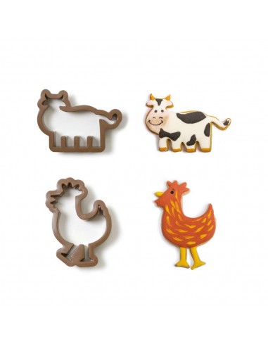 kit Cortadores Vaca y Gallina, 2ud Decora