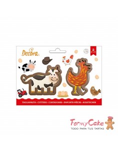 kit Cortadores Vaca y Gallina, 2ud Decora