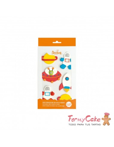 Decoración de Azúcar Space 6ud. Decora