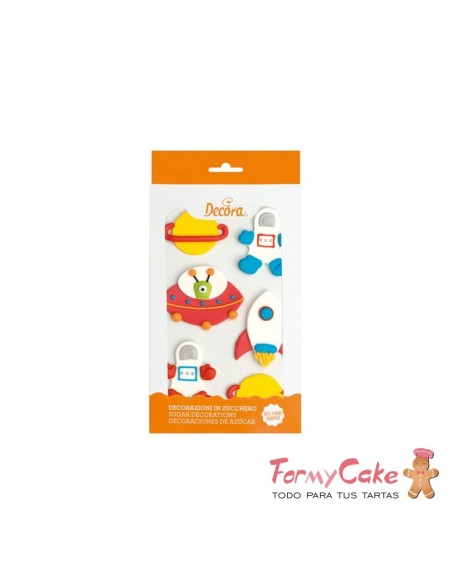 Decoración de Azúcar Space 6ud. Decora