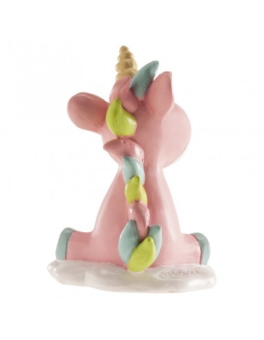 Figura para Tarta Bautizo Unicornio Rosa, 10cm Dekora