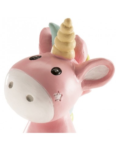 Figura para Tarta Bautizo Unicornio Rosa, 10cm Dekora