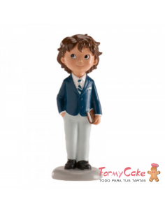 Figura Tarta De Comunión Niño Traje Azul Pedro