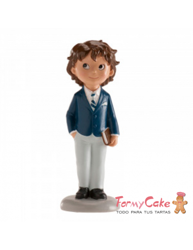 Figura Tarta De Comunión Niño Traje Azul Pedro