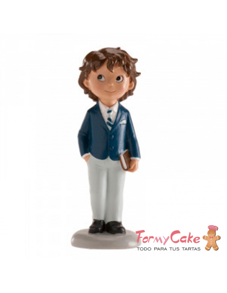 Figura Tarta De Comunión Niño Traje Azul Pedro