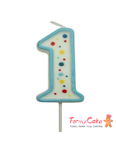 Velas para Tartas Azul Número 1 PME