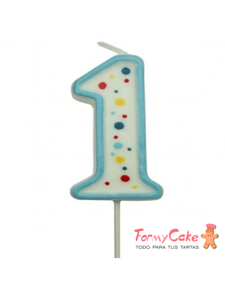 Velas para Tartas Azul Número 1 PME