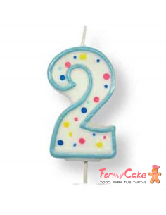 Velas para Tartas Azul Número 2 PME