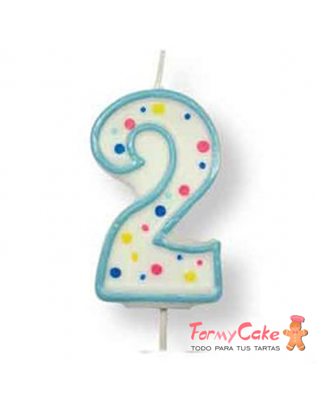 Velas para Tartas Azul Número 2 PME