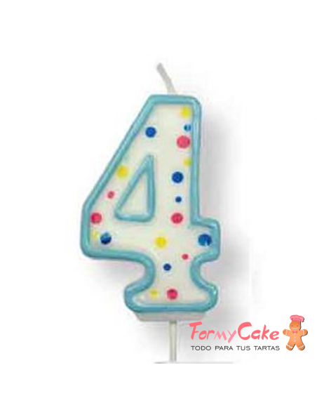 Velas para Tartas Azul Número 4 PME