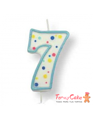 Velas para Tartas Azul Número 7 PME
