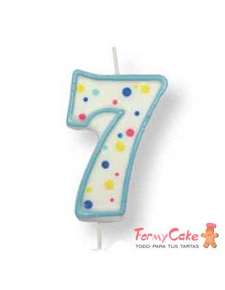 Velas para Tartas Azul Número 7 PME