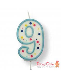 Velas para Tartas Azul Número 9 PME