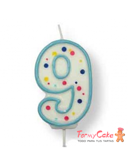 Velas para Tartas Azul Número 9 PME