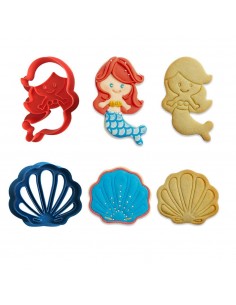 Kit 2 Cortadores Sirena Y Concha Decora 2