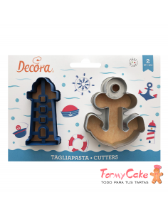 Kit 2 Cortadores Faro y Ancla Decora