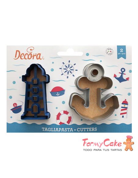 Kit 2 Cortadores Faro y Ancla Decora
