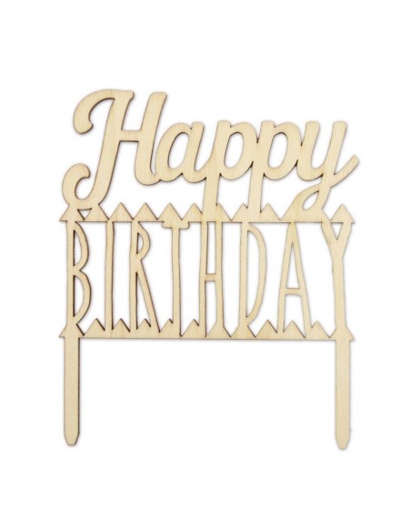 Topper Madera Happy Birthday ScrapCooking
