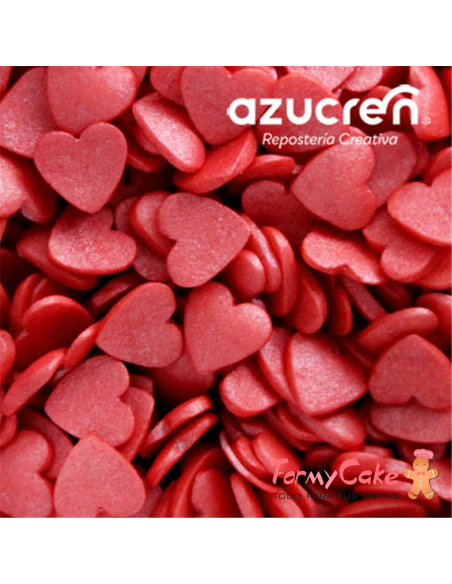 Corazones Azucar Rojos 60 Gramos Azucren