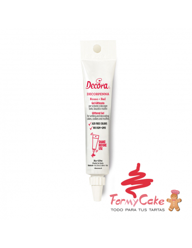Gel Decorativo Rojo Decopernna, 20gr Decora