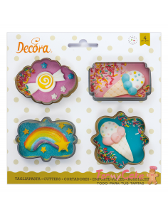 Set 4 Cortadores De Marcos Mini Decora