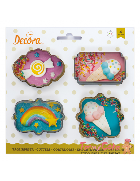 Set 4 Cortadores De Marcos Mini Decora