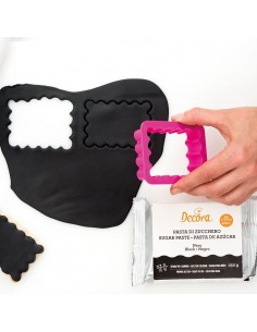 Set 4 Cortadores De rectángulo rizado Decora 2