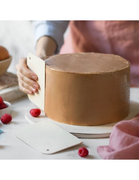 Set de Espátulas para Cobertura, Plástico, Blanco, 2 Ud. Decora