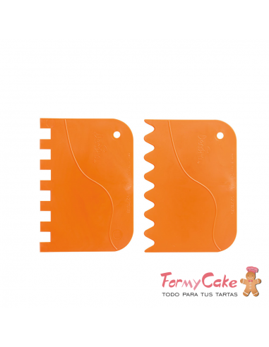 Set de Espátulas Ondulada y Peine de Plástico 2 Ud. Decora