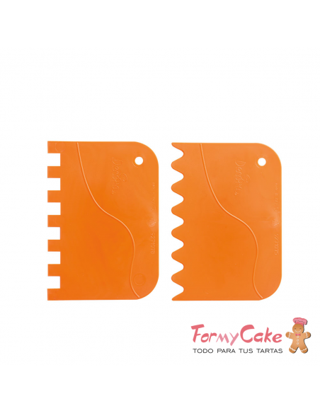 Set de Espátulas Ondulada y Peine de Plástico 2 Ud. Decora