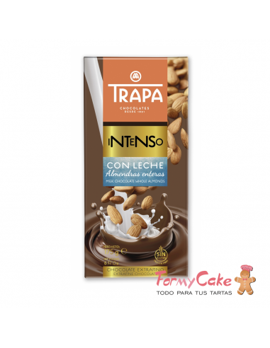Tableta Chocolate Leche con Almendra 175gr Trapa