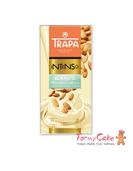 Tableta Chocolate Blanco con Almendra 175gr Trapa