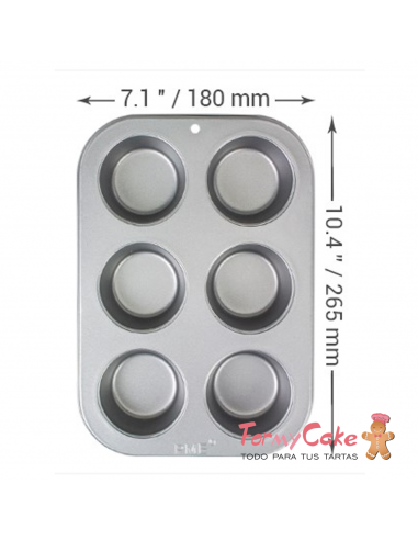 Molde Cupcakes para 6ud Pme