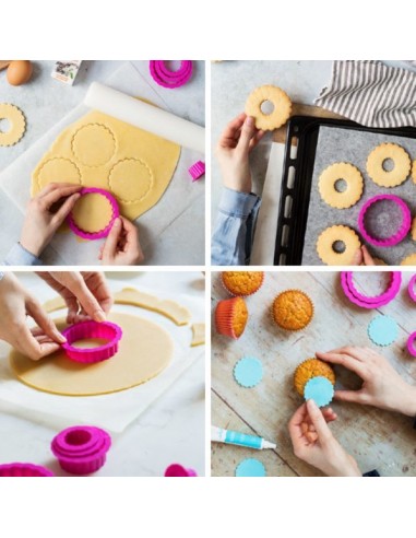 Set 6 Cortadores De Círculo Rizado Decora