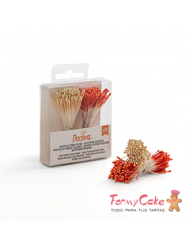 Pistilos Blanco Perla y Naranja 288ud Decora