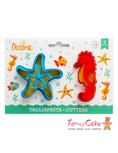 Kit 2 Cortadores Estrella Y Caballito De Mar Decora