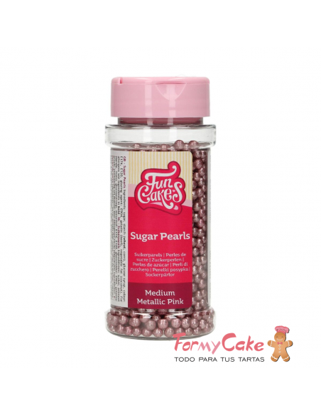 Perlas Rosas Metalizadas 80gr Funcakes