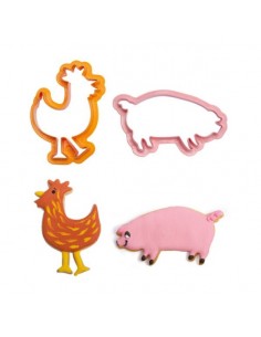 Set 4 Cortadores De Animales Granja Decora 2