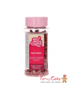 Corazones De Azucar Color Burdeos 80gr Funcakes