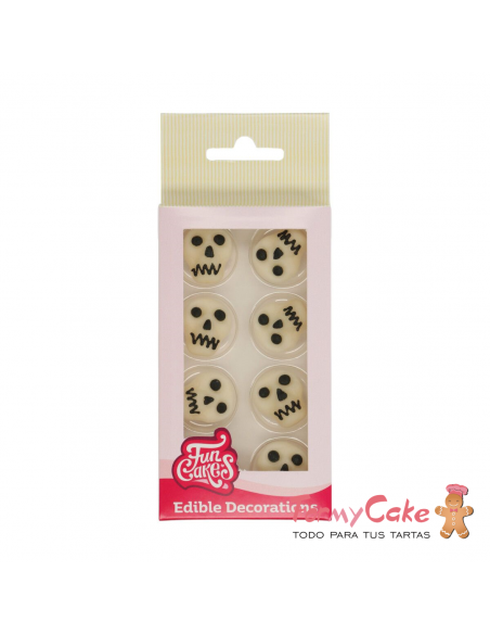 Decoración Azucar Calaveras 8ud Funcakes