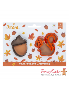 kit Cortadores Ardilla y Bellota, 2ud Decora