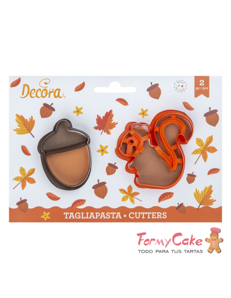 kit Cortadores Ardilla y Bellota, 2ud Decora