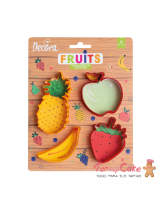 Set 4 Cortadores De Frutas Decora