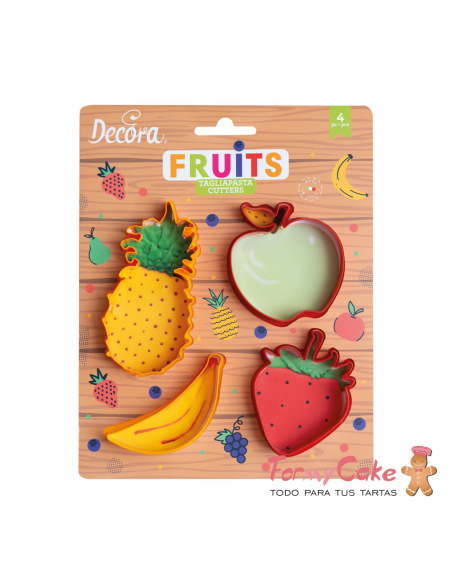 Set 4 Cortadores De Frutas Decora