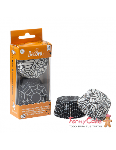 Cápsulas Cupcakes Tela Araña 36uds Decora