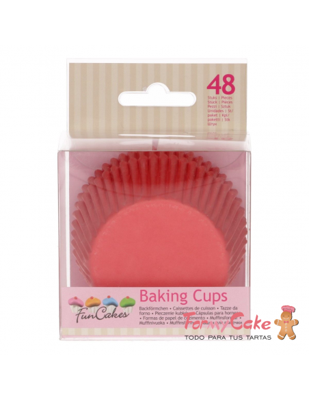 Cápsulas para Hornear Rojas 48ud. Funcakes