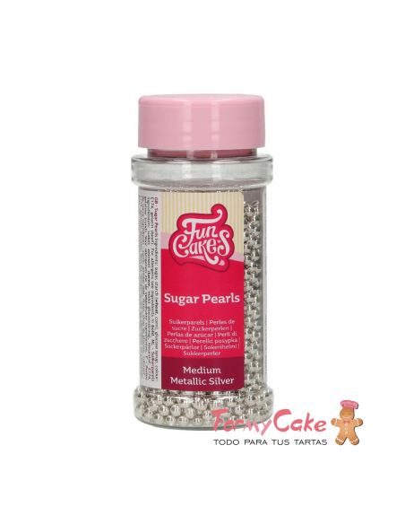 Perlas Plateadas 80gr Funcakes