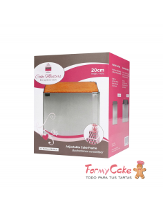 Molde Metal Cuadrado Ajustable 20cm Alto Cake Frame