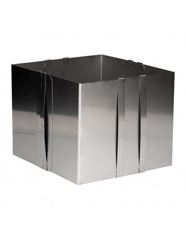 Molde Metal Cuadrado Ajustable 20cm Alto Cake Frame